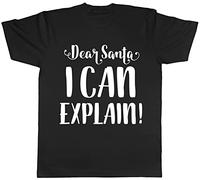 Dear Santa I Can Explain Funny Christmas Mens Womens Ladies T-Tshirts Camisetas y Tops tee White Yellow Black Red Mens Women T Tshirts Camisetas y Tops 100% Cotton(Large)