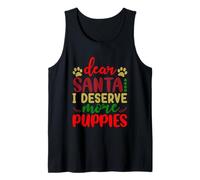 Dear Santa I Mererve More Puppies Christmas Dog Camiseta sin Mangas