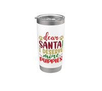 Dear Santa I Mererve More Puppies Christmas Dog Vaso térmico de acero inoxidable de doble pared