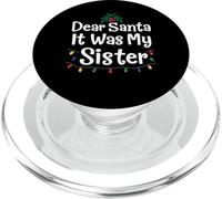Dear Santa It Was My Sister Funny Christmas Matching PopSockets PopGrip para MagSafe