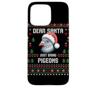 Dear Santa Pigeon Christmas Lover Suéter Feo de Navidad Carcasa para iPhone 15 Pro MAX