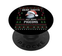 Dear Santa Pigeon Christmas Lover Suéter Feo de Navidad PopSockets PopGrip Adhesivo