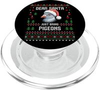 Dear Santa Pigeon Christmas Lover Suéter Feo de Navidad PopSockets PopGrip para MagSafe