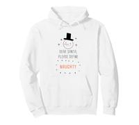 Dear Santa, Please Define “Naughty”: Funny Christmas Snowman Sudadera con Capucha