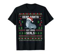Dear Santa Seal Christmas Suéter Feo de Navidad Camiseta