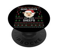 Dear Santa Sheep Christmas Ugly Christmas Sweater Sheeps Lover PopSockets PopGrip Adhesivo