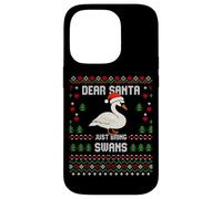 Dear Santa Swans Suéter Feo de Navidad Cisne de Navidad Carcasa para iPhone 14 Pro