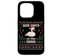 Dear Santa Swans Suéter Feo de Navidad Cisne de Navidad Carcasa para iPhone 15 Pro
