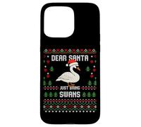 Dear Santa Swans Suéter Feo de Navidad Cisne de Navidad Carcasa para iPhone 15 Pro MAX