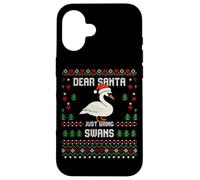 Dear Santa Swans Suéter Feo de Navidad Cisne de Navidad Carcasa para iPhone 16