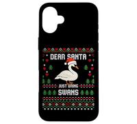 Dear Santa Swans Suéter Feo de Navidad Cisne de Navidad Carcasa para iPhone 16 Plus