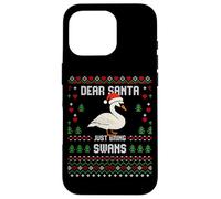 Dear Santa Swans Suéter Feo de Navidad Cisne de Navidad Carcasa para iPhone 16 Pro