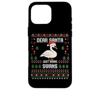 Dear Santa Swans Suéter Feo de Navidad Cisne de Navidad Carcasa para iPhone 16 Pro MAX