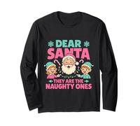 Dear Santa They Are The Naughty Ones Christmas Family Funny Manga Larga