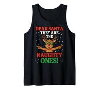 Dear Santa They Are The Naughty Ones Cute Reindeer Christmas Camiseta sin Mangas