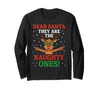 Dear Santa They Are The Naughty Ones Cute Reindeer Christmas Manga Larga