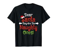 Dear Santa They The Naughty Ones Family Christmas Pijamas Camiseta