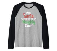 Dear Santa They The Naughty Ones Family Christmas Pijamas Camiseta Manga Raglan