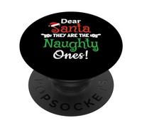Dear Santa They The Naughty Ones Family Christmas Pijamas PopSockets PopGrip Adhesivo