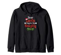 Dear Santa They The Naughty Ones Family Christmas Pijamas Sudadera con Capucha