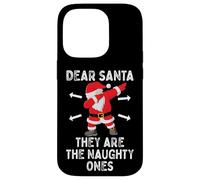 Dear Santa They're The Naughty Ones Cool Christmas Quotes Carcasa para iPhone 14 Pro