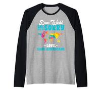 Dear World We Are Sorry Love Sane American Political Funny Camiseta Manga Raglan