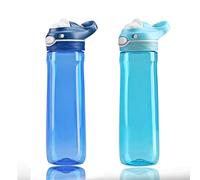 DEARART 750ml botella de agua BPA GRATIS, 100% tapa de Lockle a prueba de fugas, una mano, adecuado para deportes al aire libre, trabajo, oficina, viajes, Azul y cielo