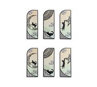DEARART Lucky Cats - Marcapáginas de tres imágenes (seis piezas) marcadores de página, marcadores de libros, bonitos marcadores para mujeres y profesores, juego de 4