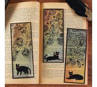 DEARART Marcapáginas de gatos de la suerte con tres imágenes (seis piezas), marcadores de página, marcadores de libro, bonitos marcadores para mujeres, regalos para profesoras, Set-3