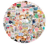 DEARBAG Pegatinas, 100PCS Libro Pegatinas, amantes de la lectura de vinilo a prueba de agua Estética Pegatinas, Bonitos calcomanías de dibujos animados para Libro Portátiles Scrapbook Skateboard