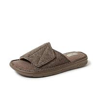 Dearfoams Adjustable Indoor/Outdoor Memory Foam Machine Washable Summer Slide Slipper, Pantuflas Hombre, fósil, Large