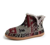 Dearfoams Brixen - Botas de espuma viscoelástica para hombre, para interiores y exteriores, para camping, zapatos cómodos para casa, Combo Negro, 12-13