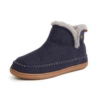 Dearfoams Brixen - Botas de espuma viscoelástica para hombre, para interiores y exteriores, para camping, zapatos cómodos para casa, Azul marino jaspeado, 11-12
