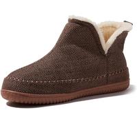 Dearfoams Brixen - Botas de espuma viscoelástica para hombre, para interiores y exteriores, para camping, zapatos cómodos para casa, Marrón Multicolor, 9-10
