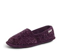 Dearfoams Chenille A-Line, Pantuflas Mujer, Berenjena, Large