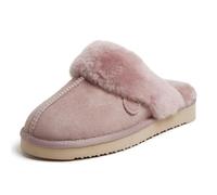 Dearfoams Fireside by Fireside Sydney Shearling Fur Indoor/Outdoor Scuff Slipper with Wide Widths, Pantuflas Mujer, Rosa Polvoriento, 41.5 EU Ancho