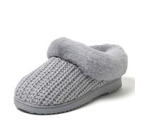 Dearfoams Hannah - Zuecos de punto de chenilla para mujer, Aguanieve, 36/37 EU