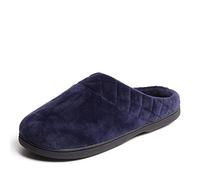 Dearfoams Darcy Microfibre Velour Clog with Quilted Cuff, Mule Mujer, Azul (Peacoat), Small Ancho