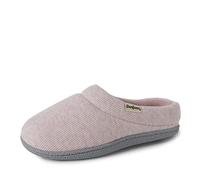 Dearfoams Indoor/Outdoor Memory Foam Darcy Microfiber Velour Clog, Wide Widths, Pantuflas Mujer, Pink Heather, Medium Ancho