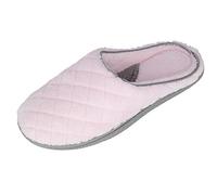 Dearfoams Leslie Clog Clog - Pantuflas de espuma viscoelástica lavables para mujer con anchos anchos, Tejido de rizo rosa fresco, 7-8 Wide