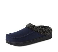 Dearfoams Mens Indoor/Outdoor Breathable Memory Foam Brendan Clog House Shoe Slipper with Wide Widths, Navy Twill, 12/13 UK