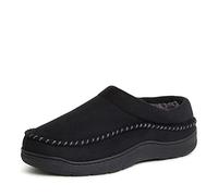 Dearfoams Men's Thompson Memory Foam Clog Slipper, Black, 8/9 UK