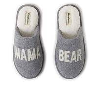 Dearfoams Pantuflas a juego de la colección familiar Mama Bear para mujer, Gris moteado claro, 5/6 UK