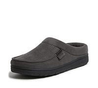 Dearfoams Pantuflas Brendan de espuma viscoelástica transpirable para hombre para interiores y exteriores con anchos anchos, Pavimento perforado, 9-10