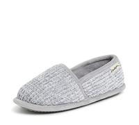 Dearfoams Pantuflas de chenilla de línea A para mujer, gris (Sleet), Large