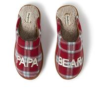 Dearfoams Pantuflas Papa Bear para hombre, Cuadros rojos y azules, X-Large
