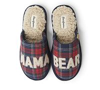 Dearfoams Pantuflas para mujer, lindas y acogedoras para el Día de la Madre, Mama Bear, Azul marino a cuadros, X-Large