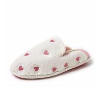 Dearfoams Pantuflas peludas para el día de San Valentín, corazones rosas, talla L, Corazones rosas, Large