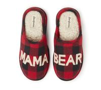 Dearfoams Regalos para mujer a juego para Navidad, día festivo, mamá oso, Tartán Búfalo, 9-10
