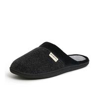 Dearfoams Samantha - Pantuflas de punto con puntera cerrada para mujer, Negro, 9-10